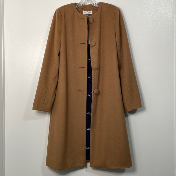 Molly Moorkamp Barrett Coat Camel Wool Long Button Front XS - Picture 4 of 8